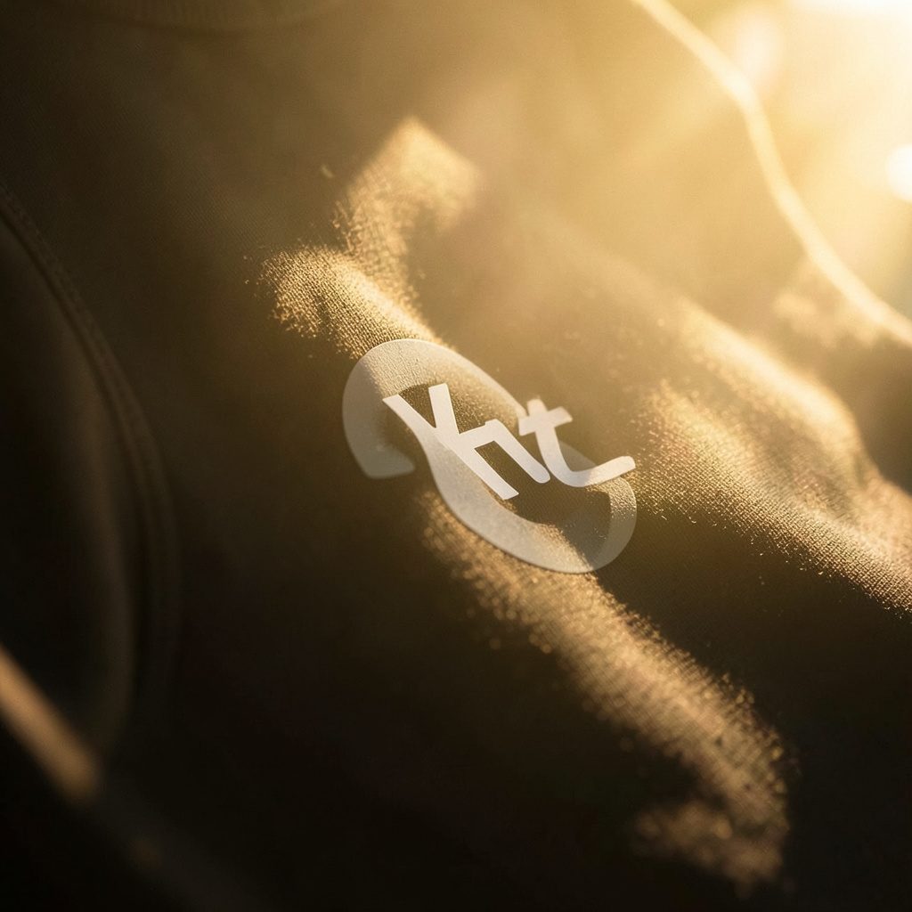 Flat-lay photograph of streetwear accessories arranged on a warm beige surface, with a soft golden-hour cast of light giving the scene a calm, understated mood.